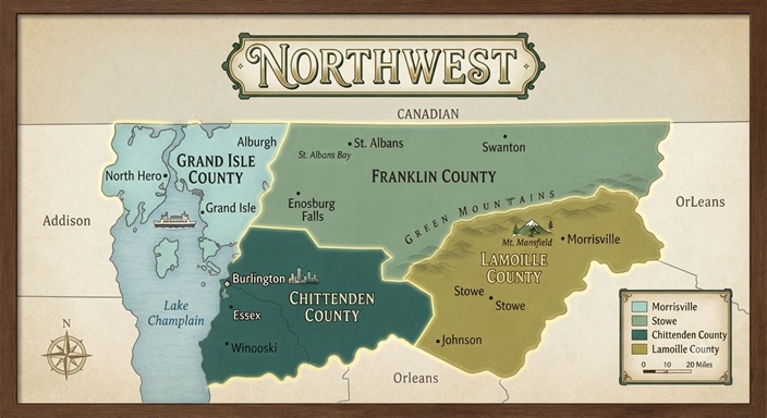 northwest vt map